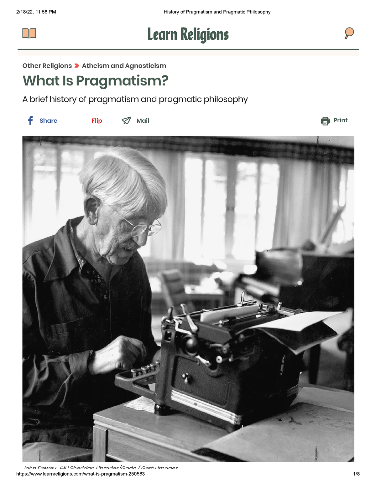 Dějiny pragmatismu a pragmatické filozofie
