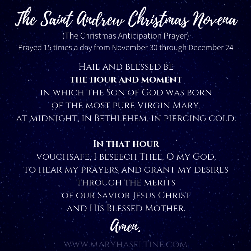 ស្វែងយល់អំពីការអធិស្ឋាន Saint Andrew Christmas Novena