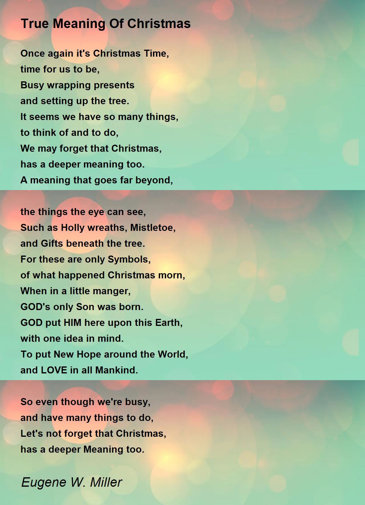 크리스마스의 의미에 관한 시