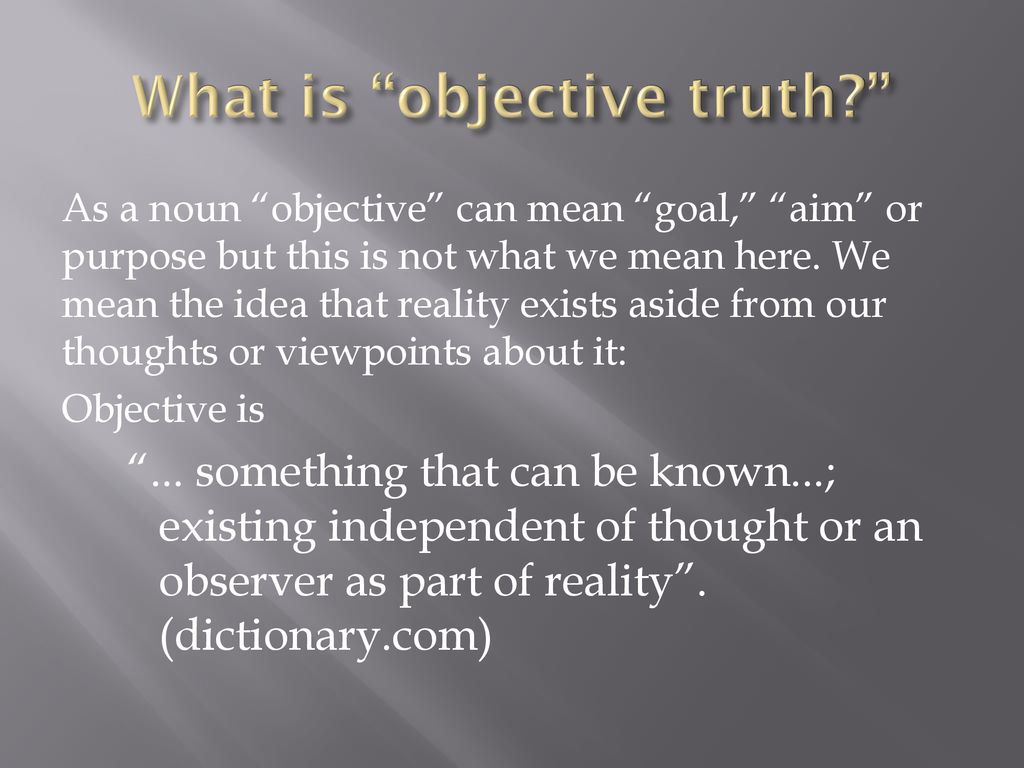 Den objektive sannheten i filosofien