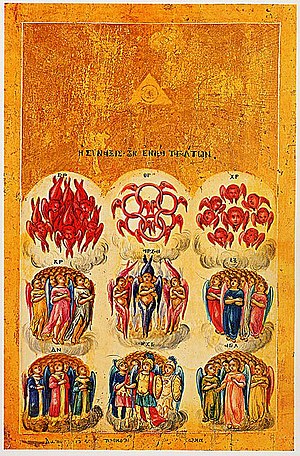 Los ángeles del trono en la jerarquía angélica cristiana